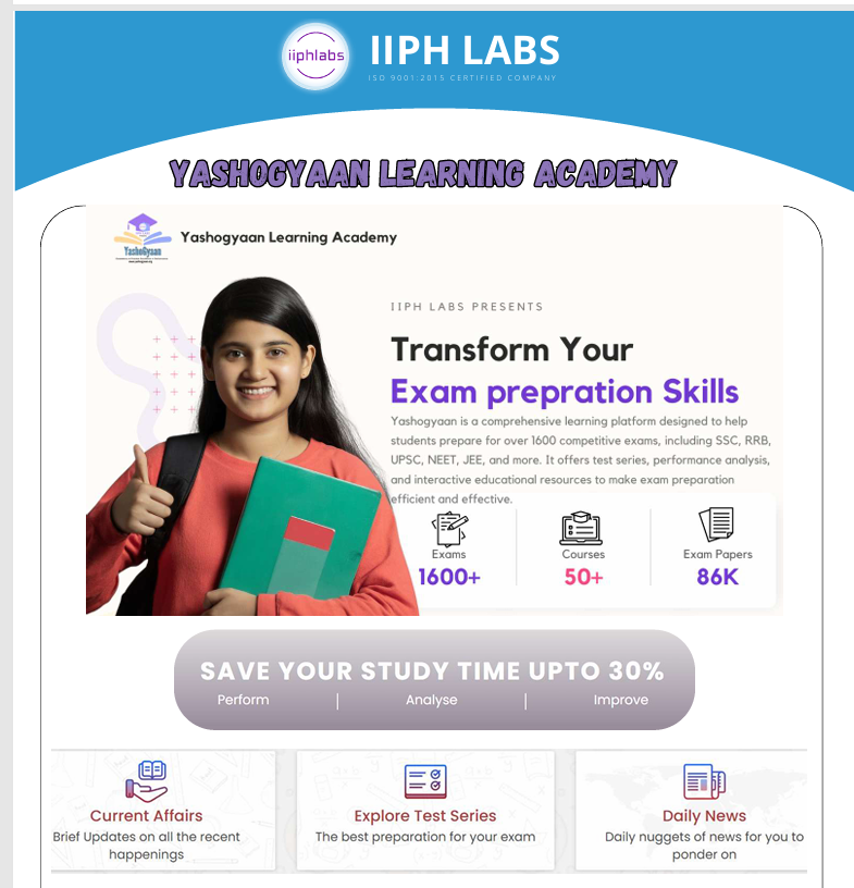 YashoGyaan Learning Academy exam preparation poster